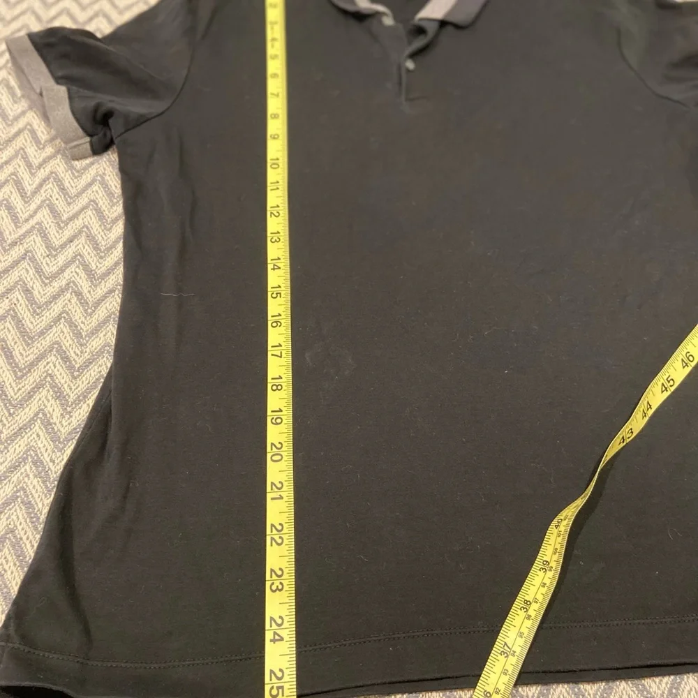 Banana Republic Luxury Touch Polo Shirt – Black w/ Gray Trim – Men’s M